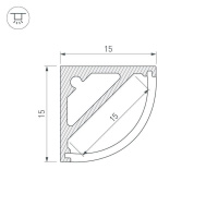 Профиль Arlight SL-KANT-H15-2000 ANOD 019327
