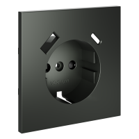 Накладка для розетки с заземлением и защитными шторками, с USB A+C Voltum S70 (титан) VLS001006