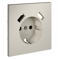 Накладка для розетки с заземлением и защитными шторками, с USB A+A Voltum S70 (кашемир) VLS000903