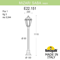 Ландшафтный светильник FUMAGALLI MIZAR.R/SABA K22.151.000.AXF1R