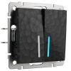 Выключатель двухклавишный с подсветкой черный Werkel Hammer W1220108 4690389162374 a052062