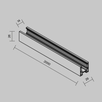 Шинопровод 2м низкопрофильный накладной, белый Maytoni Exility TRXMN034-412W
