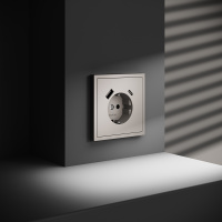 Розетка встраиваемая VOLTUM S70 с заземлением и защитными шторками, с USB, A+С, (кашемир) VLS040503