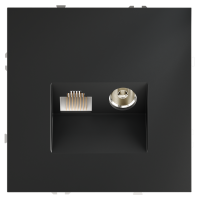 Розетка телевизионная встраиваемая TV+RJ45 кат. 6 Voltum S70 (графит) VLS060707