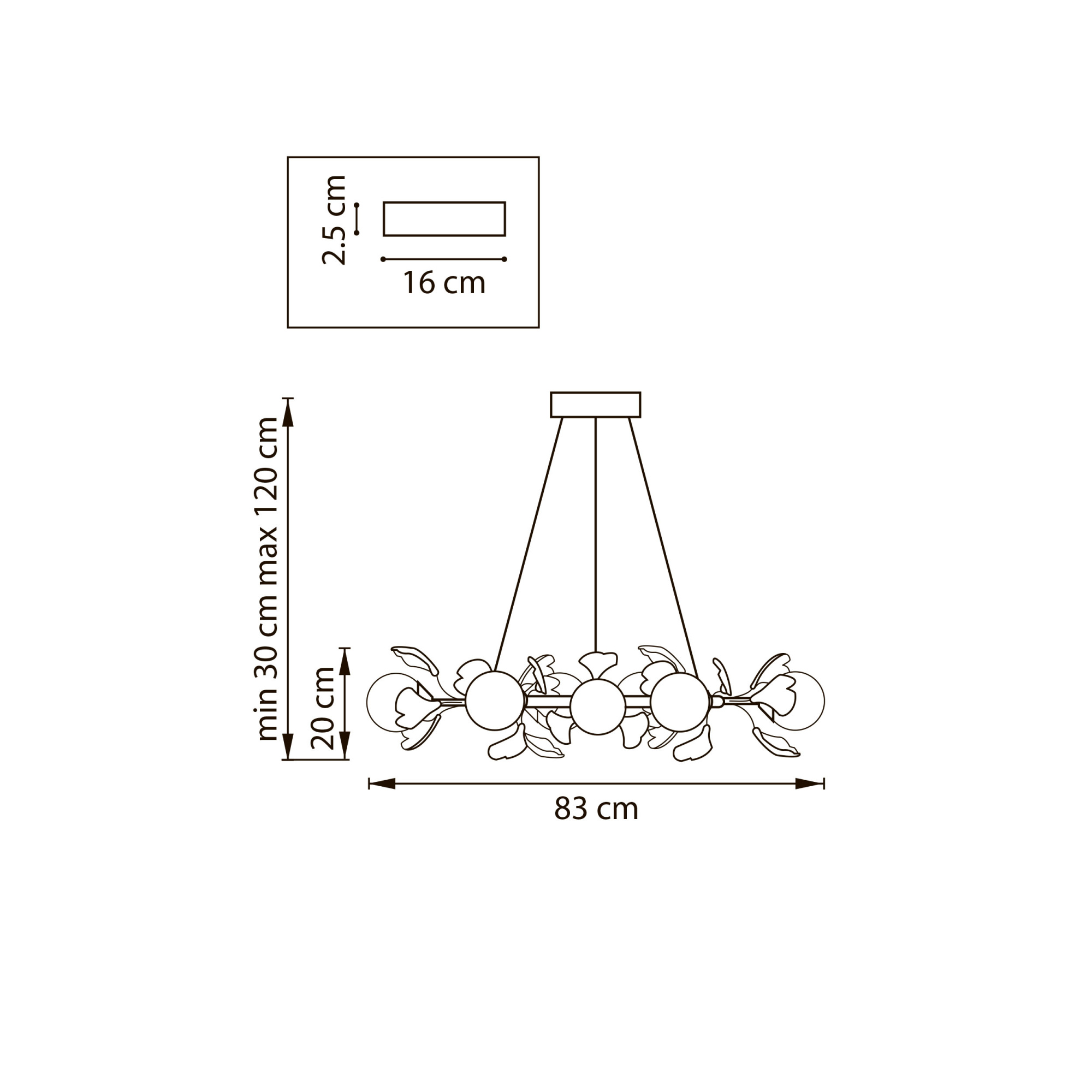 Люстра подвесная Lightstar Ceramo BW 799127