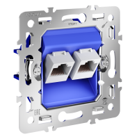 Механизм розетки компьютерной двойной RJ45+RJ45 кат.6 Voltum S70 VLS0602M