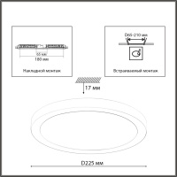 Светильник потолочный светодиодный Sonex NEBULA WHITE 7790/18L
