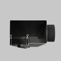 Диффузор с гексагональной сеткой, линейный, ГКЛ 12,5 мм, черный, КСД тип 4 Maytoni Aero ARC-LD-G12-000014