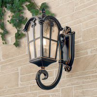 Уличный настенный светильник Elektrostandard Mira U черное золото a025300