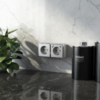 Розетка с заземлением, шторками и USB тип A+C Gallant (серебряный) Werkel W5071706