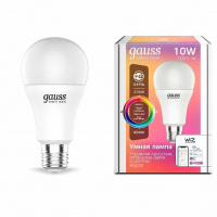 Лампа светодиодная диммируемая Gauss E27 10W 2700-6500K RGBW матовая 1180112
