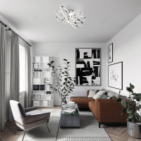 Люстра светодиодная потолочная Eurosvet Evia 90100/5 Хром 00000084416