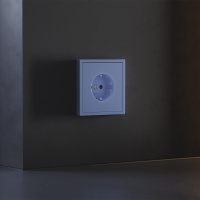 Накладка для розетки с заземлением и защитными шторками Voltum S70 (деним) VLS000715