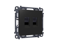 Комплект механизма компьютерной двойной розетки RJ-45 (8P8C) CAT6 с автоматической защитной шторкой Ambrella Volt Alfa MA812110