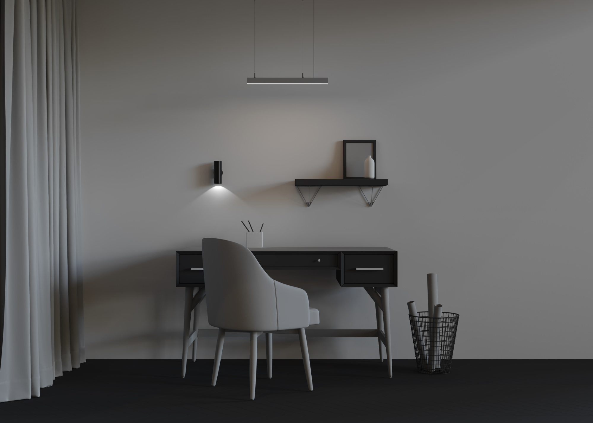 Линейный светильник светодиодный 4000К 500*35*35мм Maytoni LL312002