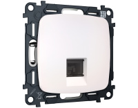 Комплект механизма компьютерной розетки RJ-45 (8P8C) CAT6A экранированной с защитной шторкой Ambrella Volt Omega MO212005