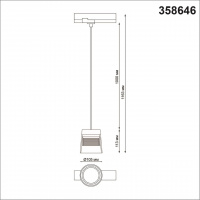 Трековой трехфазный светодиодный светильник Novotech Artik 358646