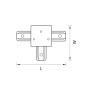 Коннетор Т-образный однофазный для встраиваемых треков Lightstar Barra 501136