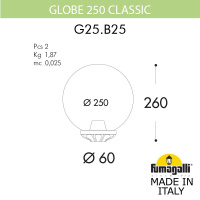 Уличный светильник на столб FUMAGALLI GLOBE 250 Classic G25.B25.000.BZE27