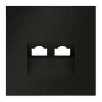 Накладка для розетки компьютерной двойной RJ45+RJ45 кат.6 Voltum S70 (черный матовый) VLS001408