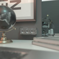 Розетка тройная с заземлением и шторками серебряная Werkel Gallant W5073106 4690389167195 a052777