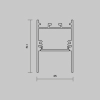 Алюминиевый профиль накладной-подвесной Maytoni ALM-3551-B-2M 633011