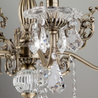 Подвесная люстра Eurosvet Elisha 3281/5 античная бронза/прозрачный хрусталь Strotskis 00000063378