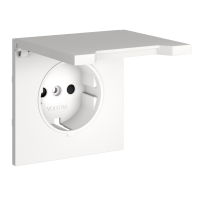 Накладка для розетки с заземлением, защитными шторками и крышкой Voltum S70 (белый матовый) VLS000802