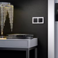 Выключатель двухклавишный проходной черный матовый Werkel W1122008 4690389156724 a051621