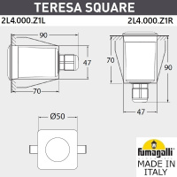 Грунтовый светильник FUMAGALLI TERESA SQUARE 2L4.000.000.LXZ1L