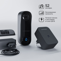 Видеозвонок Умный дом с питанием от сети Elektrostandard Wi-Fi 76106/00 Черный a069488