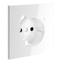 Накладка для розетки с заземлением и защитными шторками, с USB A+C Voltum S70 (белый глянцевый) VLS001001