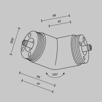 Угловой коннектор 120° для системы без ввода питания Maytoni Shelf CA018LWC-B