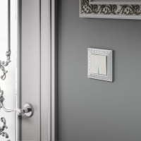 Выключатель двухклавишный с подсветкой перламутровый рифленый Werkel W1120113 4690389160905 a051186