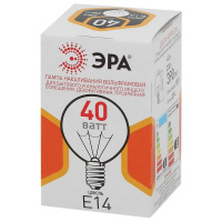Лампа накаливания ЭРА E14 40W прозрачная ДШ 40-230-E14-CL Б0039136