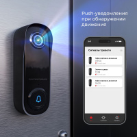 Видеозвонок Умный дом с питанием от сети Elektrostandard Wi-Fi 76106/00 Черный a069488