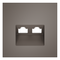 Накладка для розетки компьютерной двойной RJ45+RJ45 кат.6 Voltum S70 (капучино) VLS001414