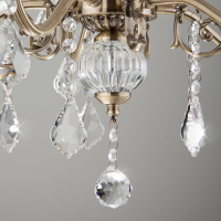 Подвесная люстра Eurosvet Elisha 3281/5 античная бронза/прозрачный хрусталь Strotskis 00000063378