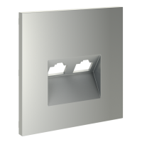 Накладка для розетки компьютерной двойной RJ45+RJ45 кат.6 Voltum S70 (сталь) VLS001405