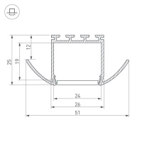 Профиль Arlight PLS-LOCK-H25-FA-2000 ANOD 016444