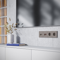 Накладка для розетки TV+RJ45 кат. 6 Voltum S70 (капучино) VLS002714