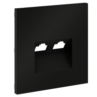Накладка для розетки компьютерной двойной RJ45+RJ45 кат.6 Voltum S70 (черный матовый) VLS001408