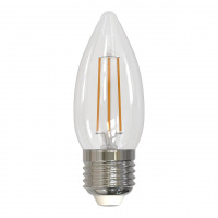 Лампа светодиодная филаментная диммируемая Uniel E27 5W 4000K прозрачная LED-C35-5W/NW/E27/CL/DIM GLA01TR UL-00003642