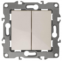 Выключатель двухклавишный ЭРА 12 10AX 250V 12-1004-02 Б0014652