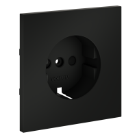 Накладка для розетки с заземлением и защитными шторками Voltum S70 (черный матовый) VLS000708