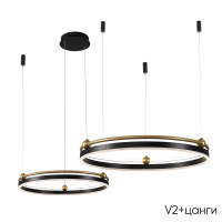 Люстра подвесная светодиодная Crystal Lux FERNANDO SP123W LED  BLACK/GOLD