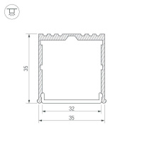 Профиль Arlight ARH-POWER-W35-2000 ANOD 016138 Профиль Arlight ARH-POWER-W35-2000 ANOD 016138