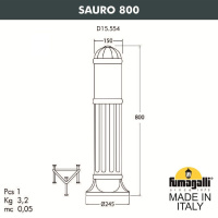 Ландшафтный светильник FUMAGALLI SAURO 800 D15.554.000.BXF1R.FC1