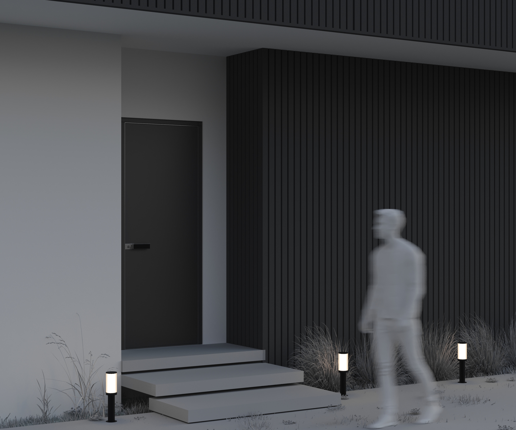 Уличный ландшафтный светильник Maytoni Rib O502FL-01B