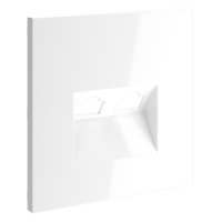 Накладка для розетки компьютерной двойной RJ45+RJ45 кат.6 Voltum S70 (белый глянцевый) VLS001401